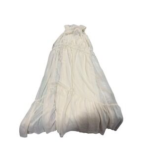 Universal Thread Cream Smocked High Neck Tiered Maxi Dress XS NWT Boho Chiffon
